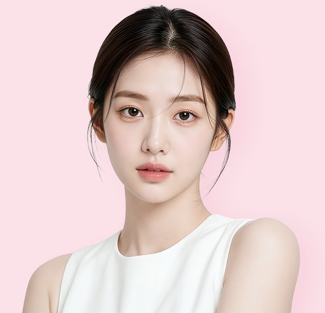 흰 민소매 차림의 광고 모델