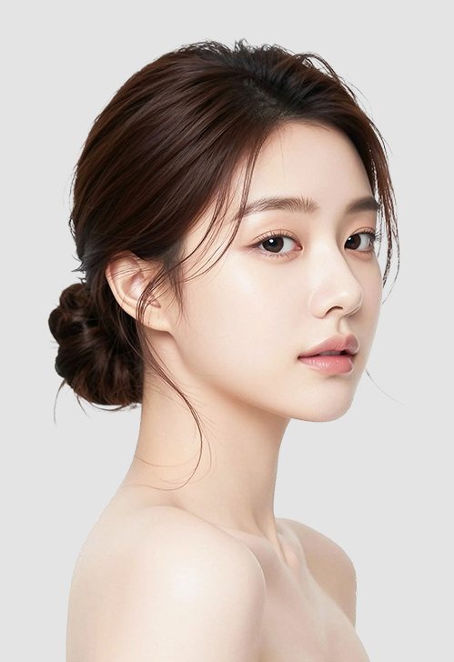 어깨를 드러낸 광고 모델
