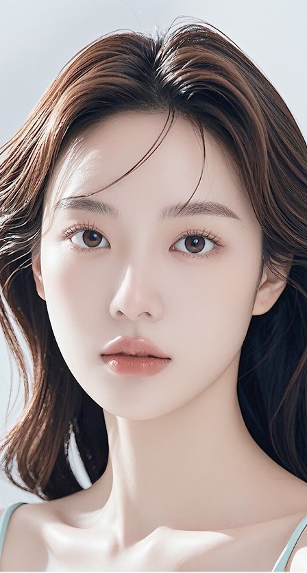 긴 웨이브 머리의 광고 모델