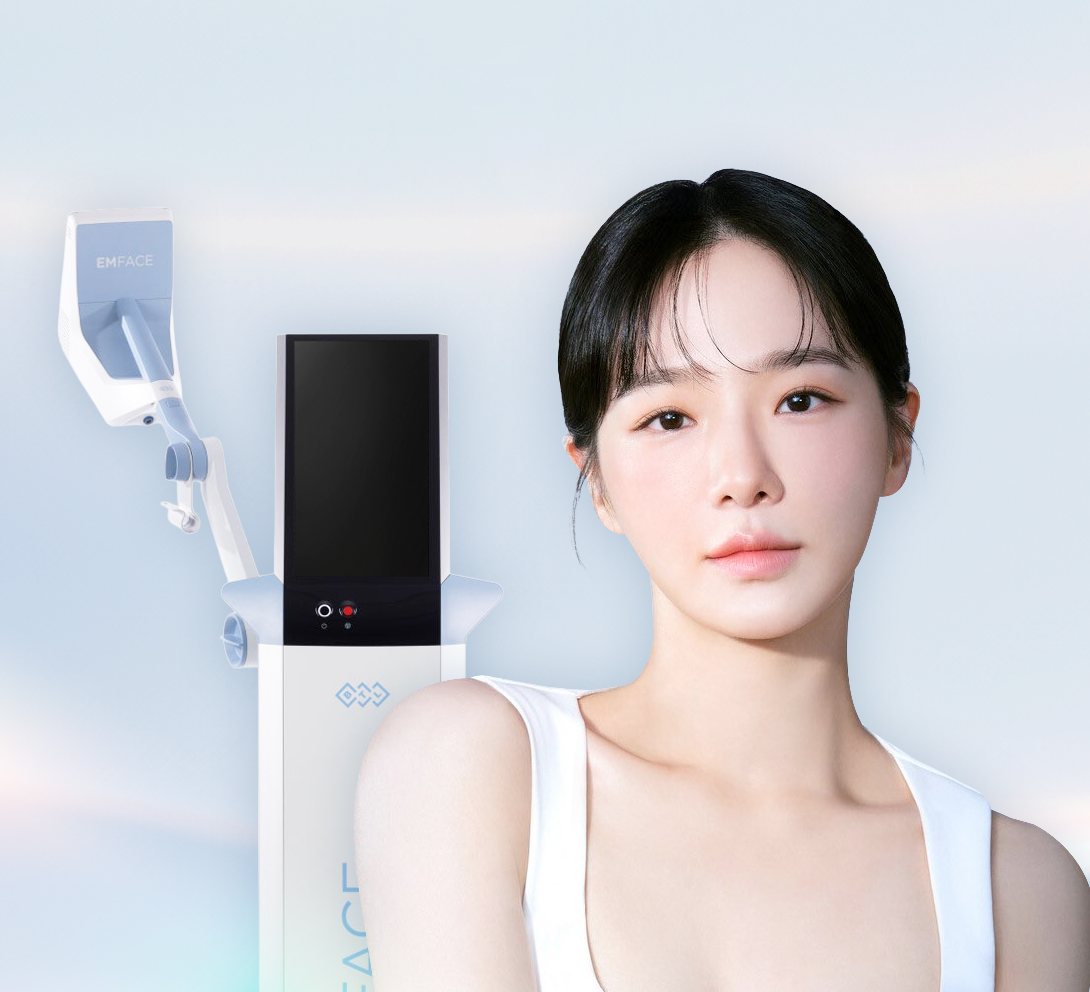 엠페이스 장비 + 앞머리 단발 여성 광고 모델